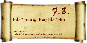 Füzessy Boglárka névjegykártya